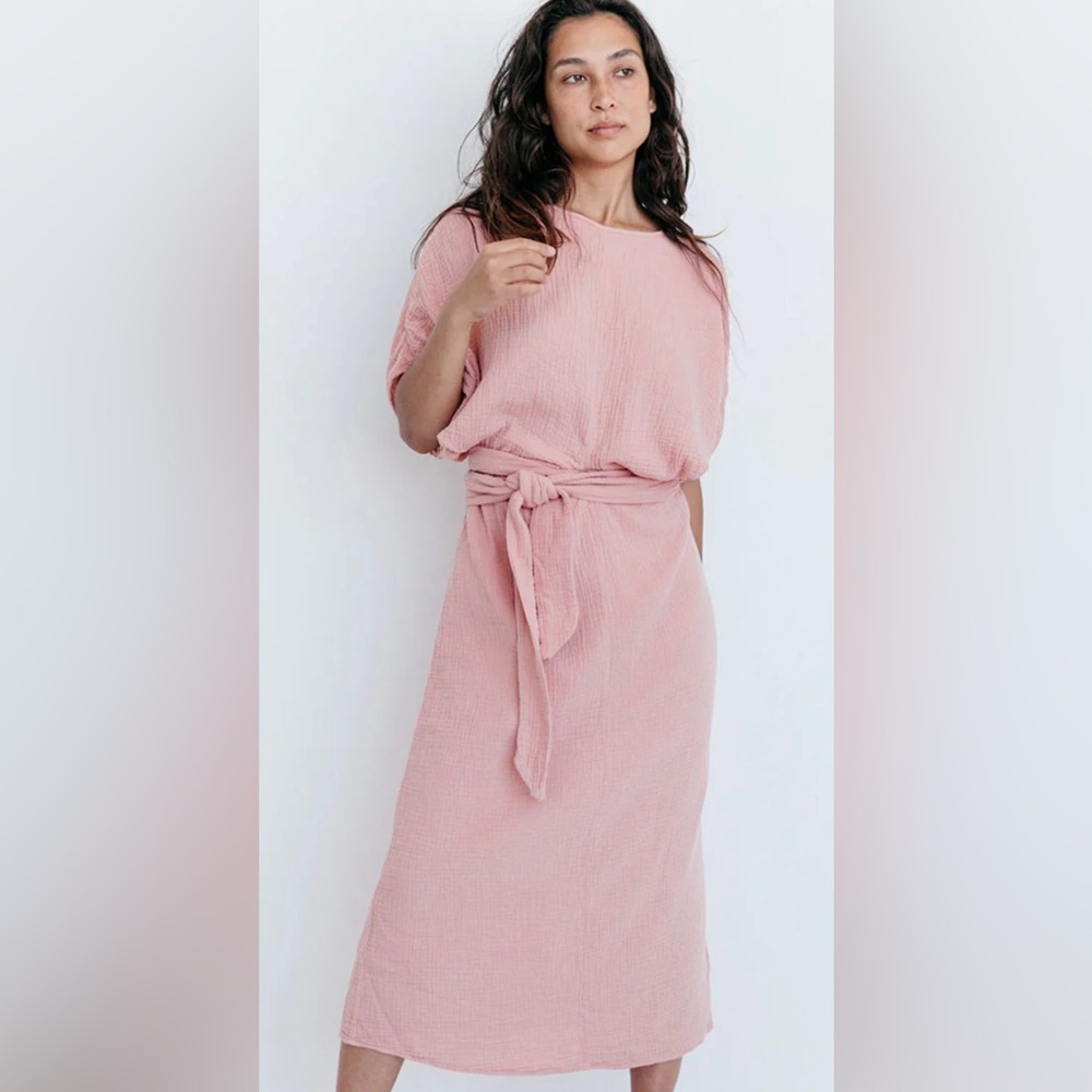 Suunday Dolman luxe Gauze cotton  Dress in Canyon Clay, M